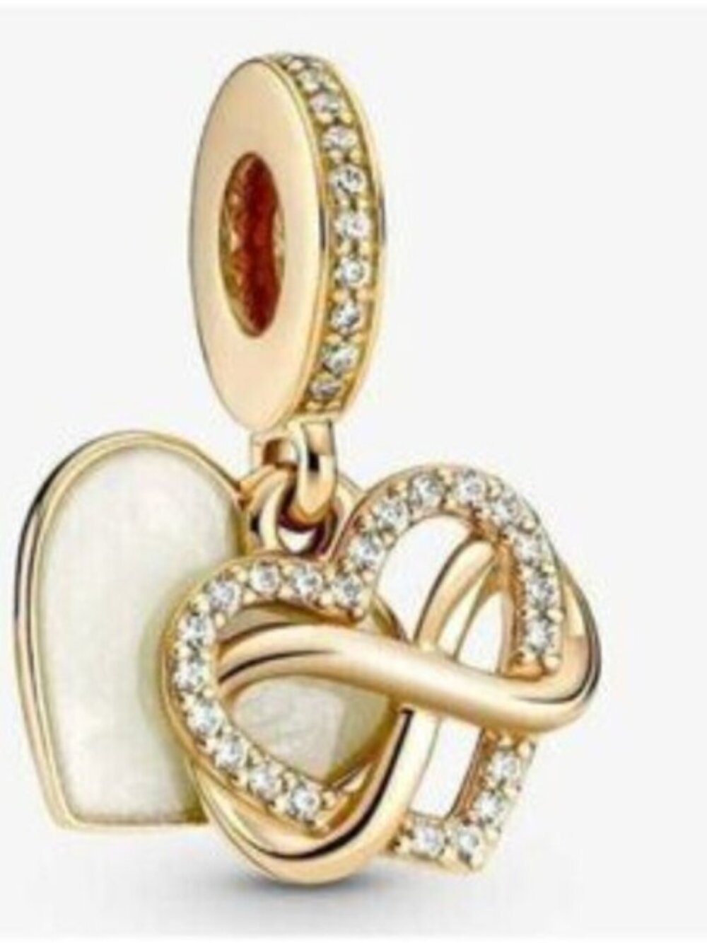 Gold Infinity Heart Dangle Charm